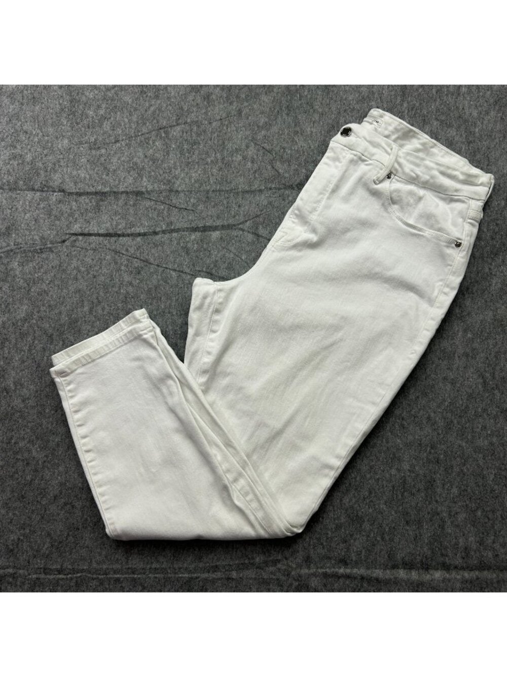 Good American Good Legs Crop Skinny Jeans Women's Size 20 White Denim
